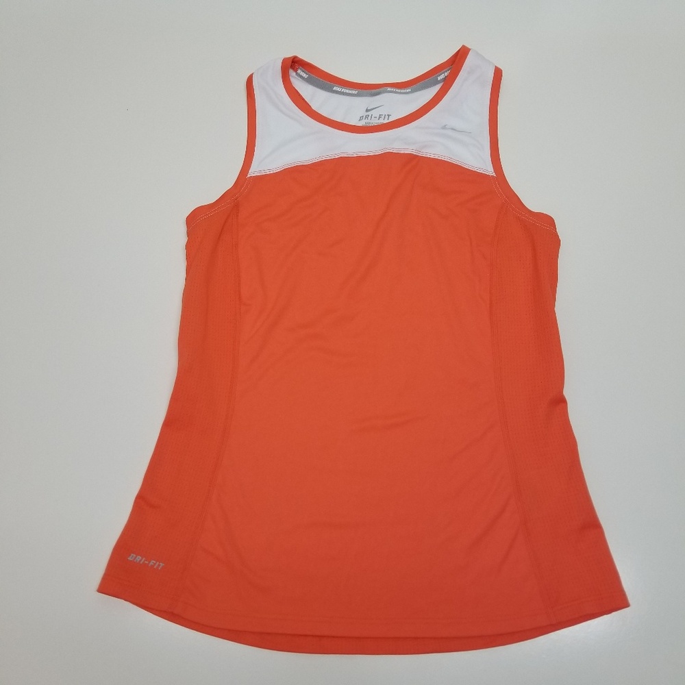 Nike running tank orange racerback size small